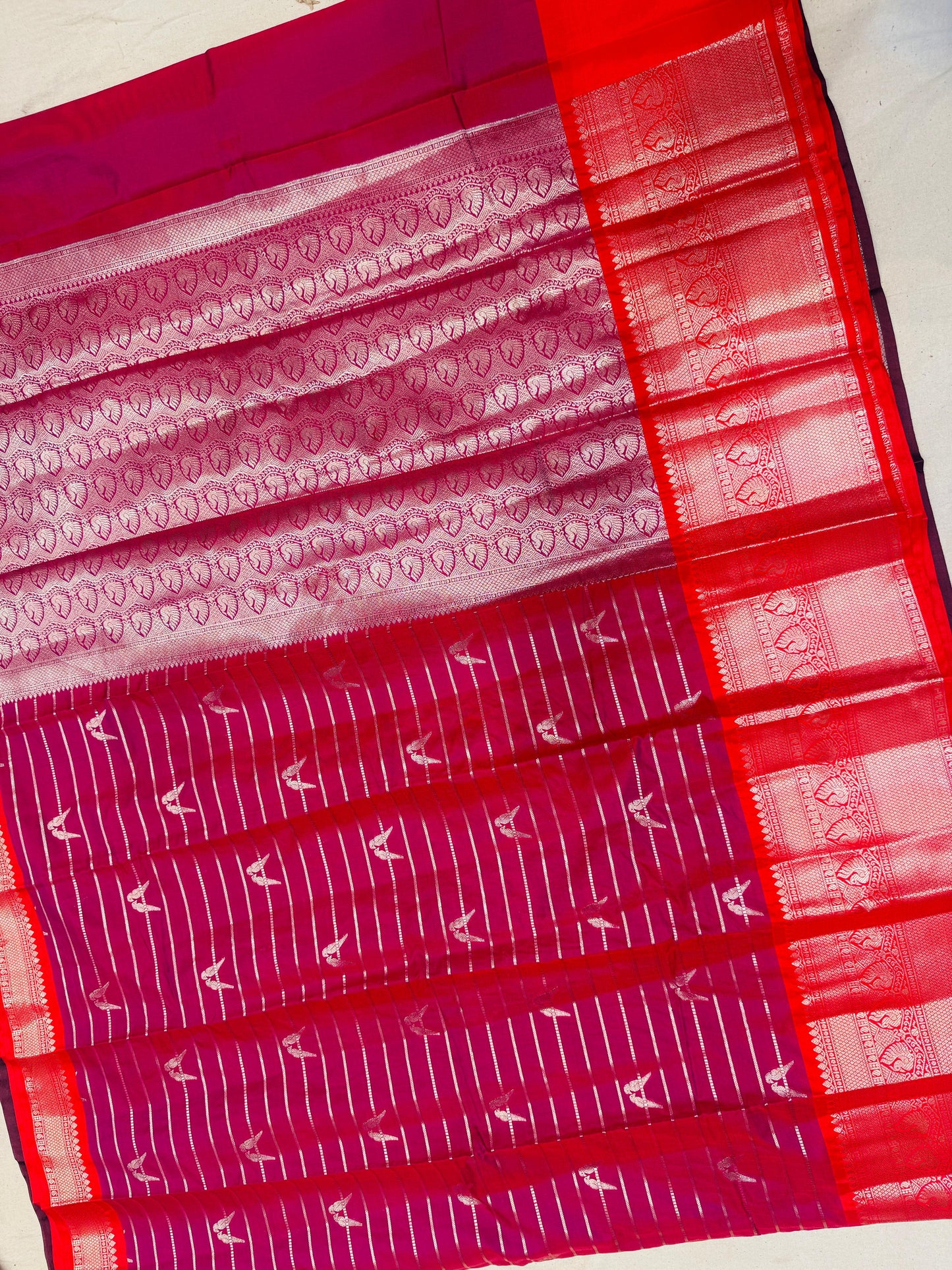 Banarasi Fancy sarees with rich pallu Self colour brocade blouse