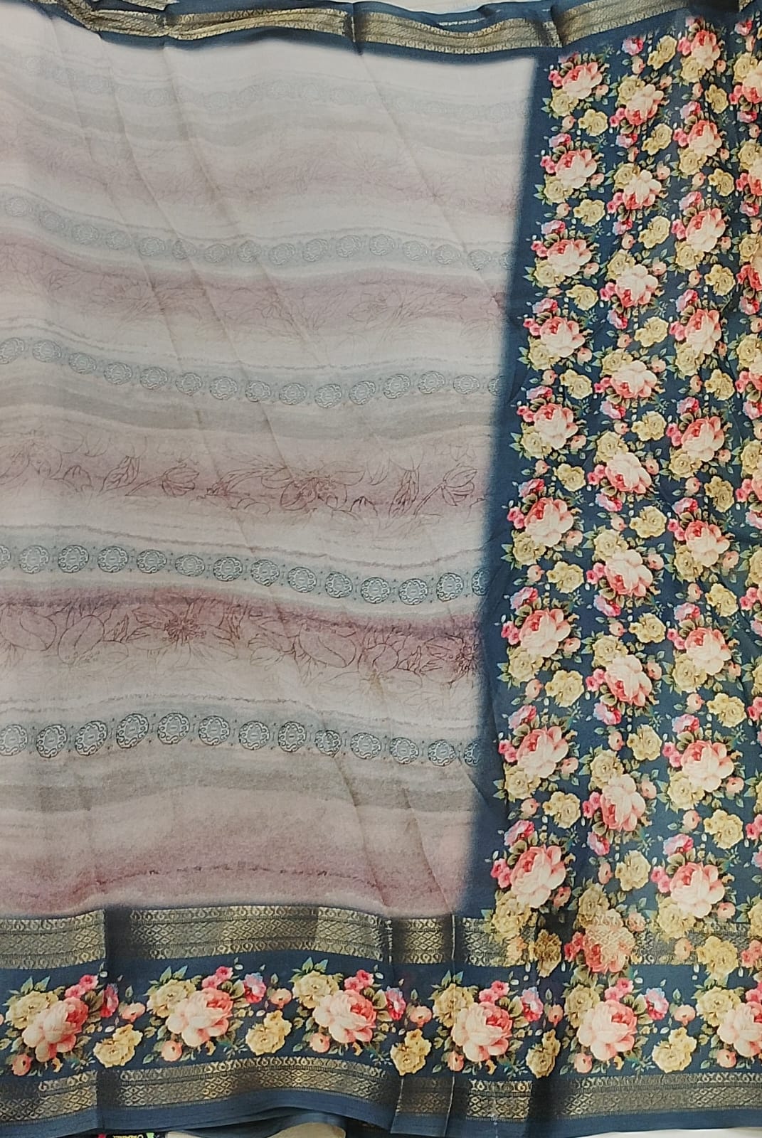 Fancy saree with soft floral printed