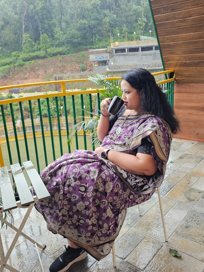 Mangalagiri silk kalamkari saree print Office wear