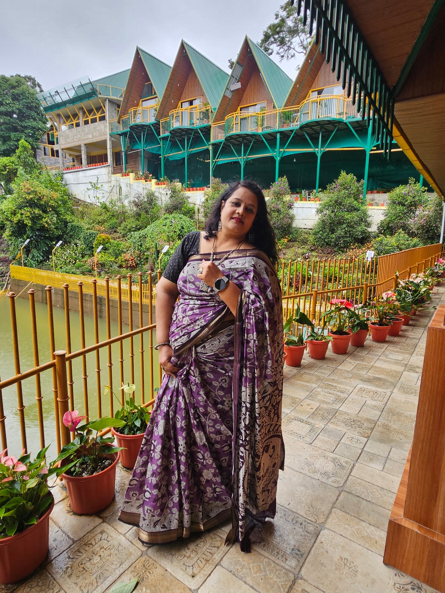 Mangalagiri silk kalamkari saree print Office wear