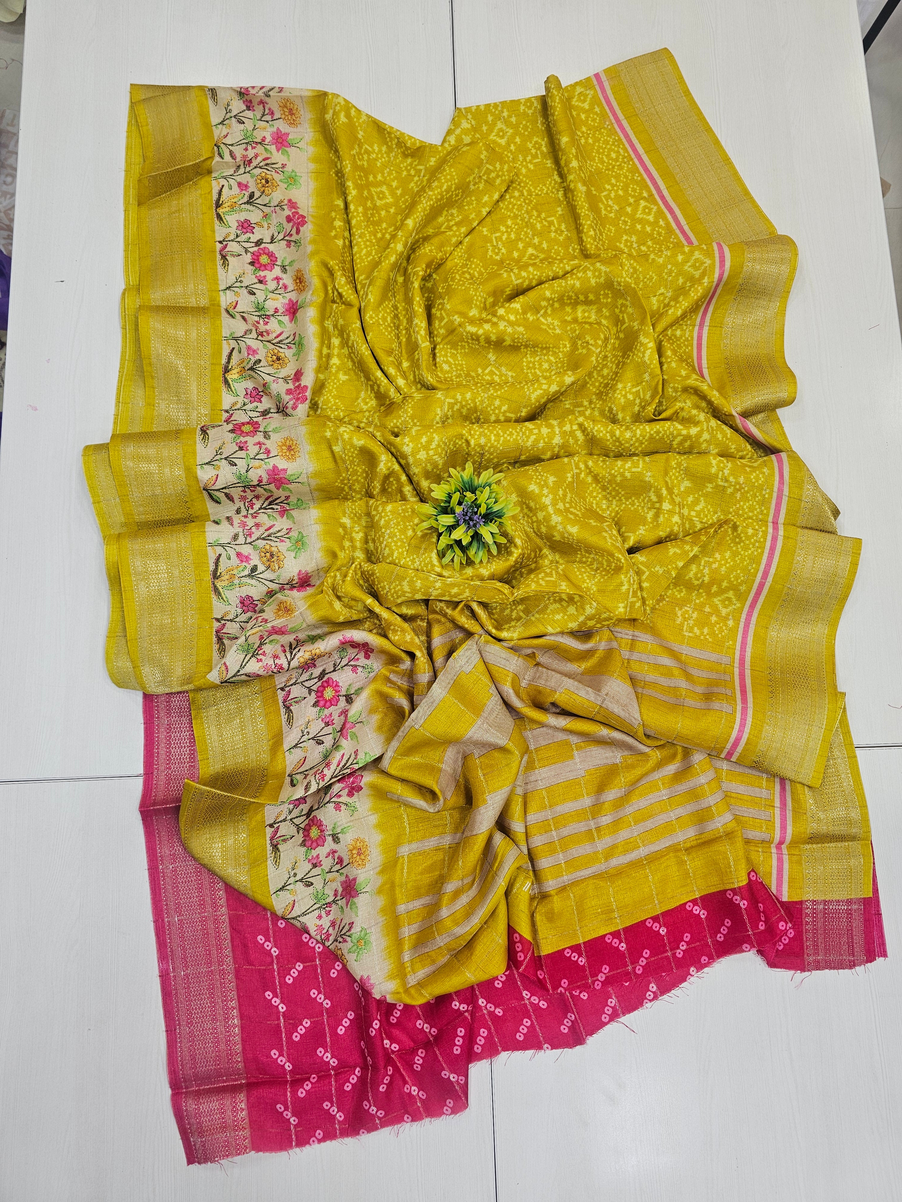 Office Wear Yellow Saree