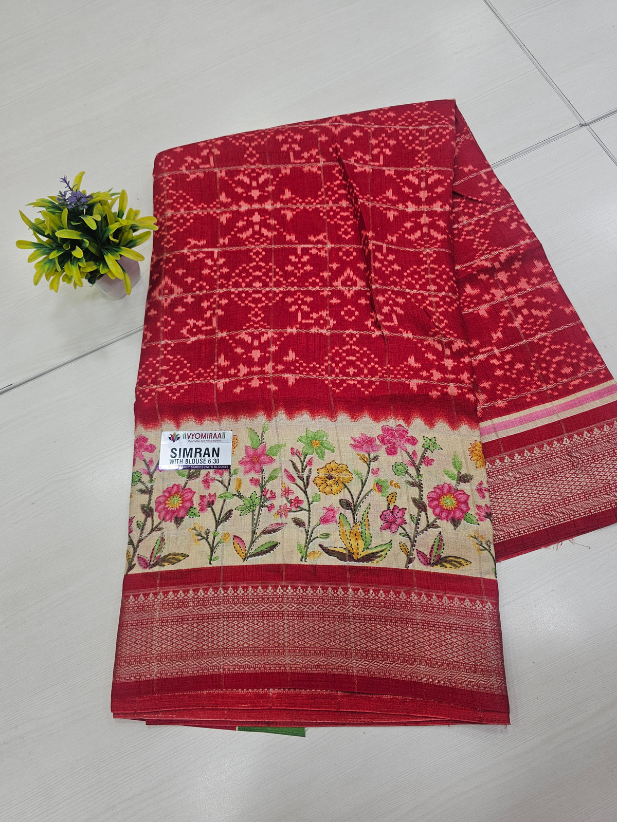 Office Wear Red Saree