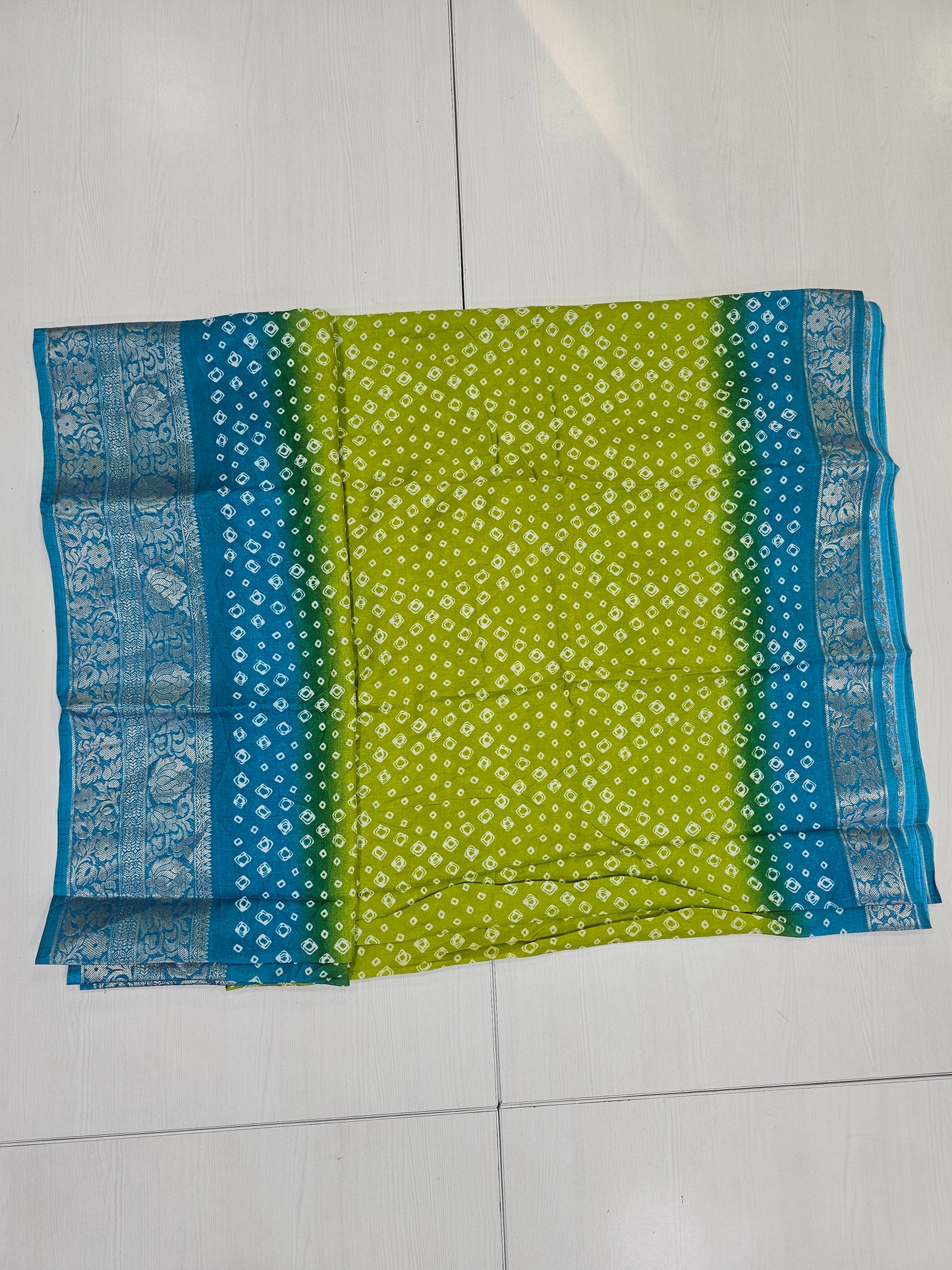 Fancy bandhini  parrot green  and blue