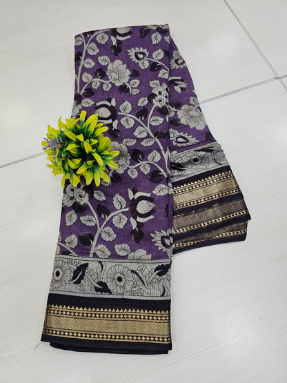 Mangalagiri silk kalamkari saree print Office wear