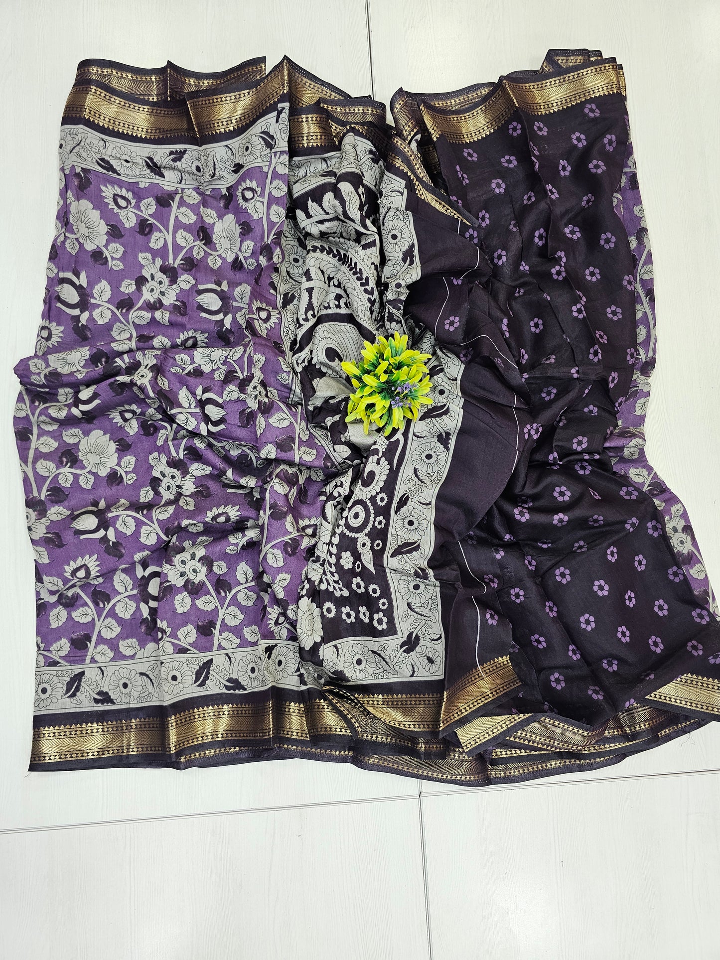 Mangalagiri silk kalamkari saree print Office wear