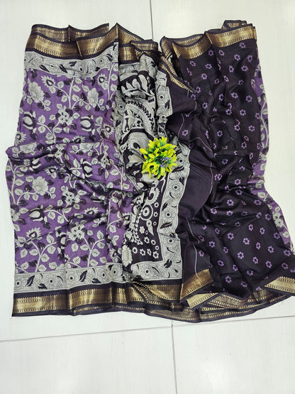 Mangalagiri silk kalamkari saree print Office wear