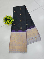 Pale Green Saree With Pastel Lavender Zari Border