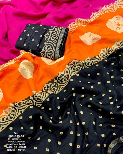 Maheshwari silk premium black with pink combo Office wear