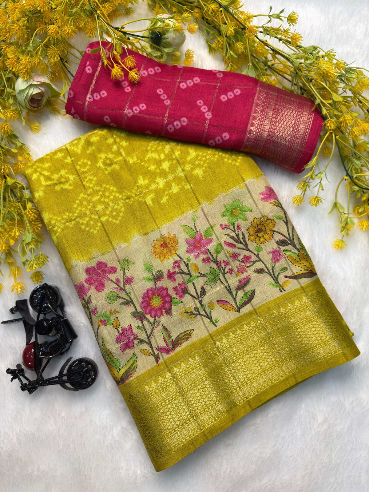 Office Wear Yellow Saree