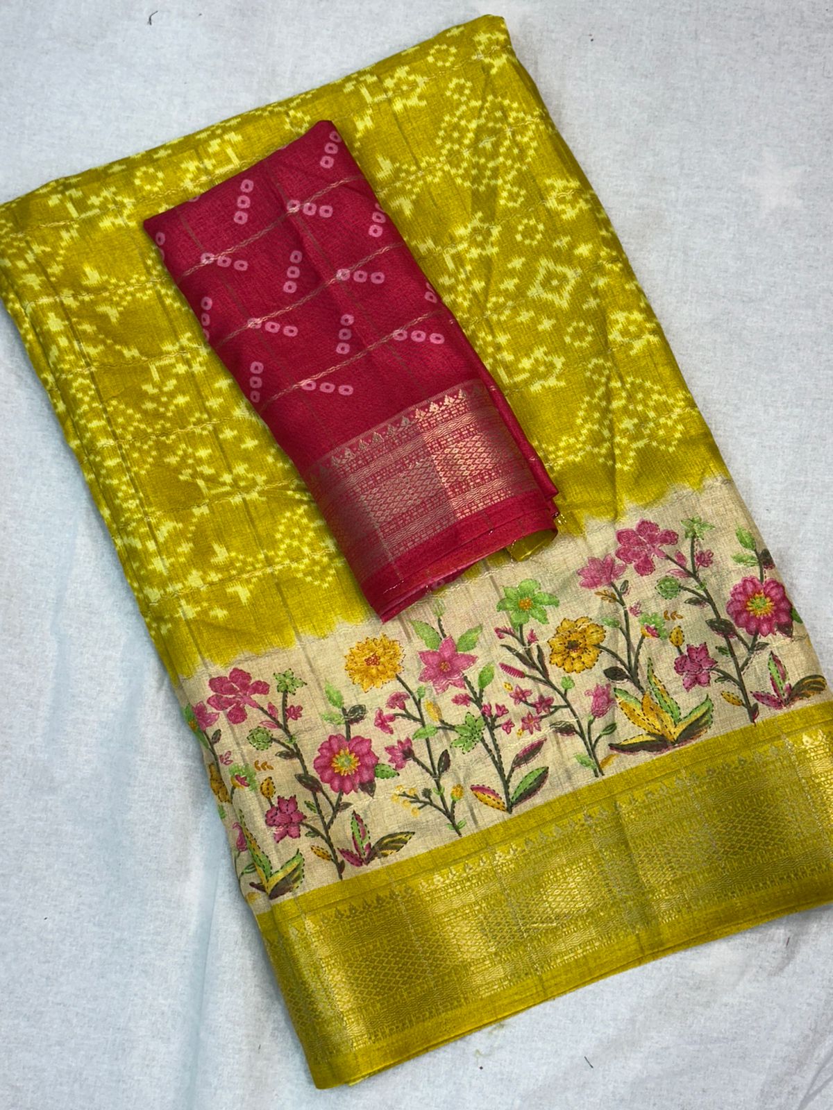 Office Wear Yellow Saree