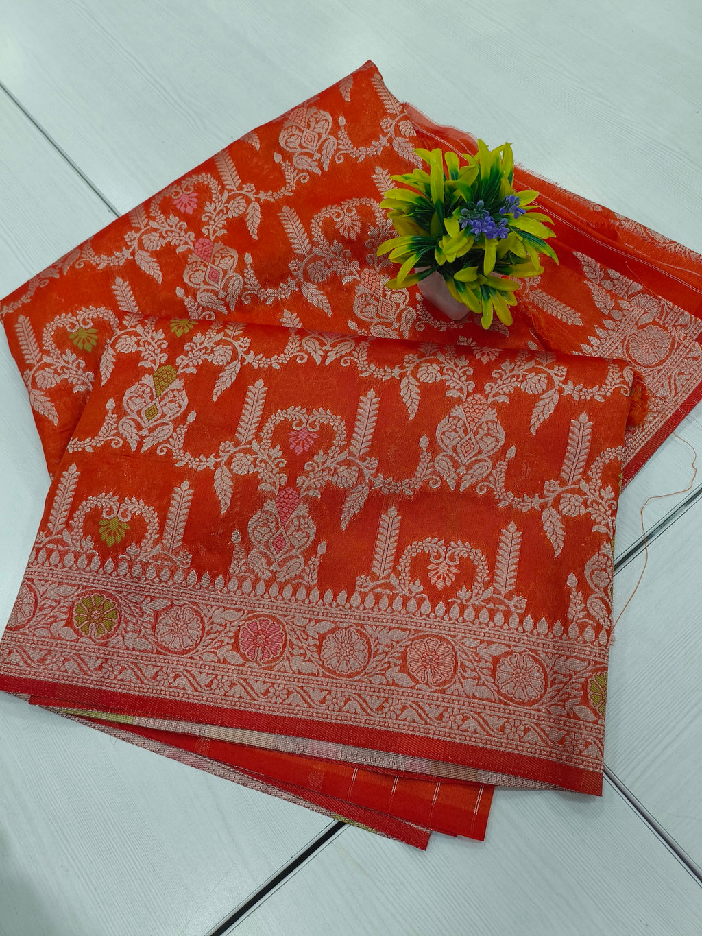 Exclusive Fancy Orange Saree