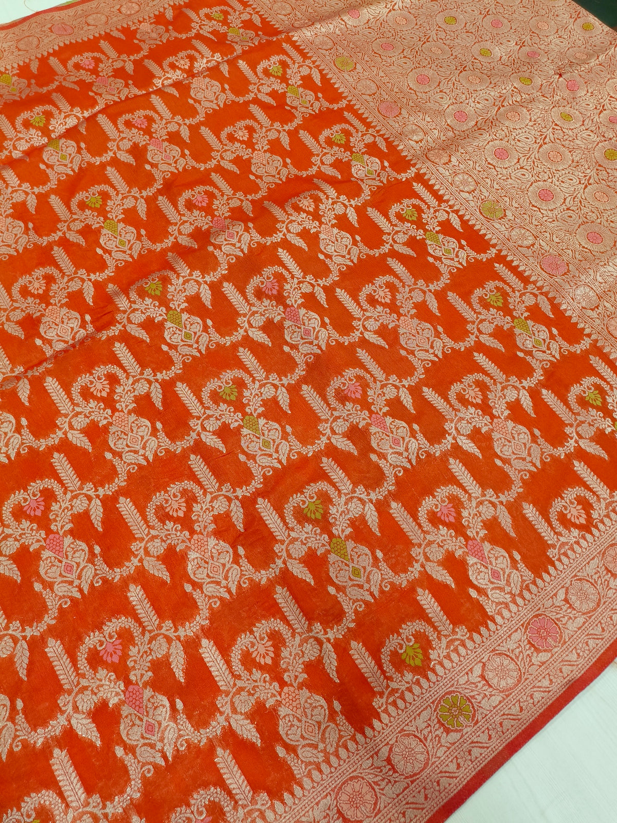 Exclusive Fancy Orange Saree