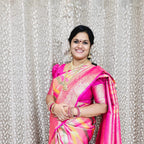 Pink Banarasi Fancy Saree With Multicolor Woven Pallu