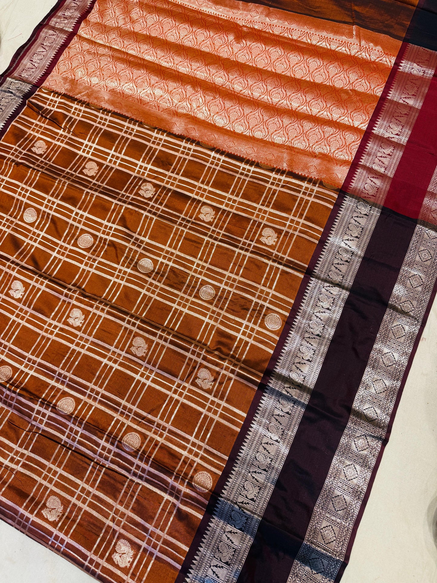 Banarasi Fancy sarees with rich pallu Self colour brocade blouse