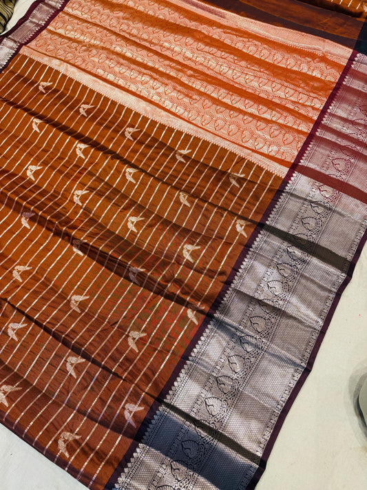 Banarasi Fancy sarees with rich pallu Self colour brocade blouse