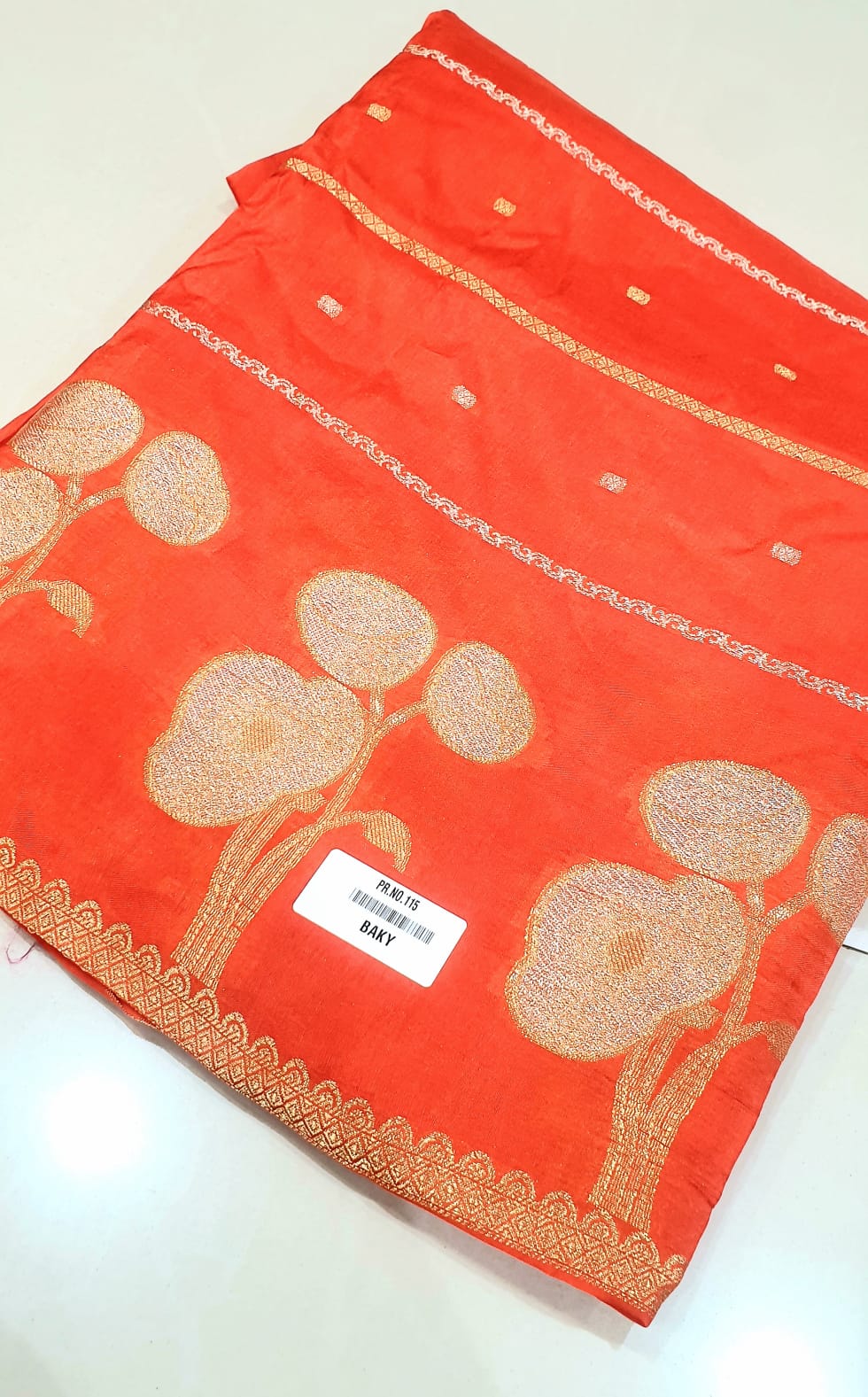 Trending Orange saree  Mango silk fabric