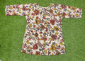 Cream Short Top With Red Flowers