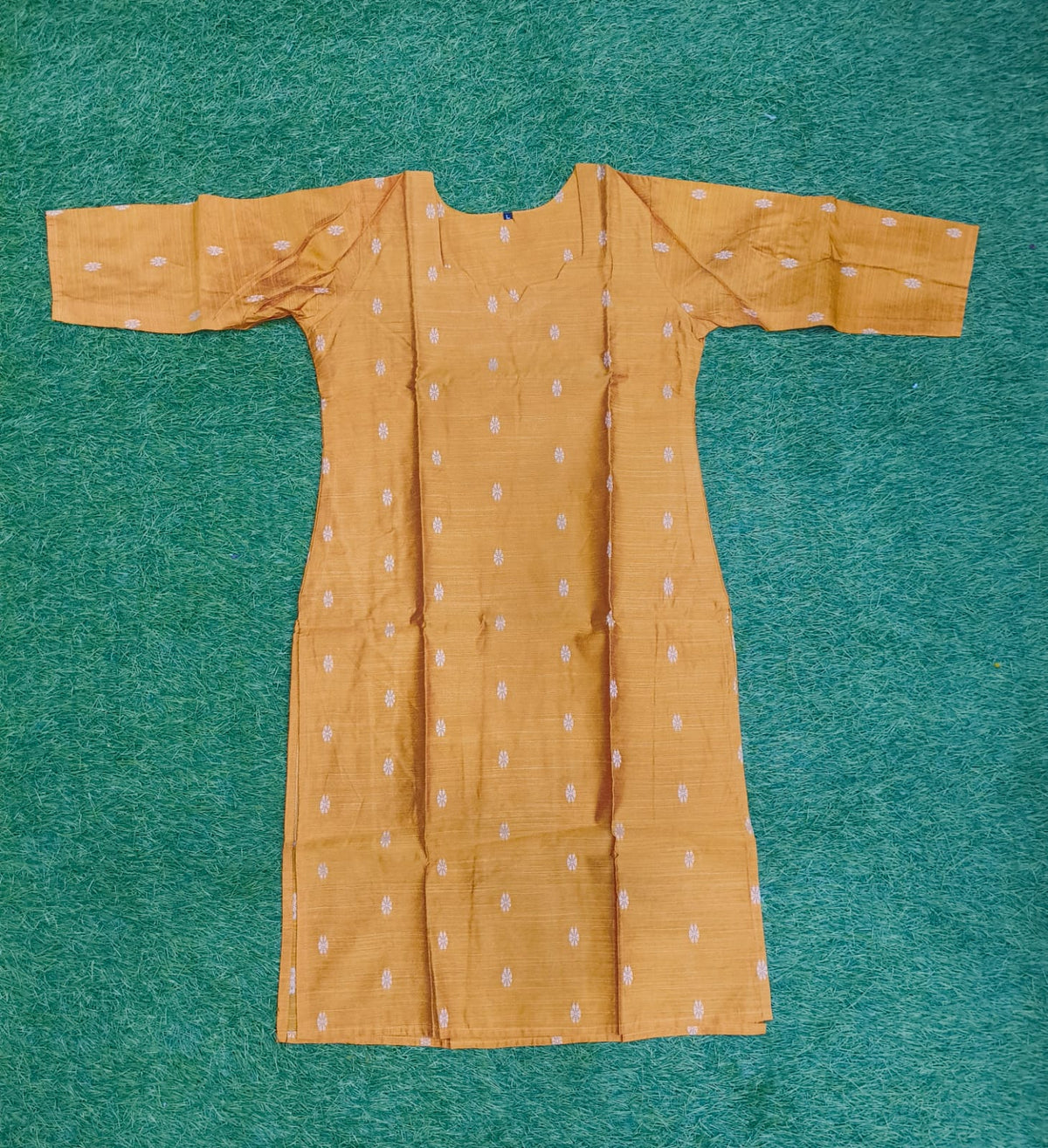 Orange Raw Silk Kurtis