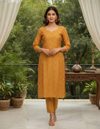 Yellow Raw Silk Kurtis