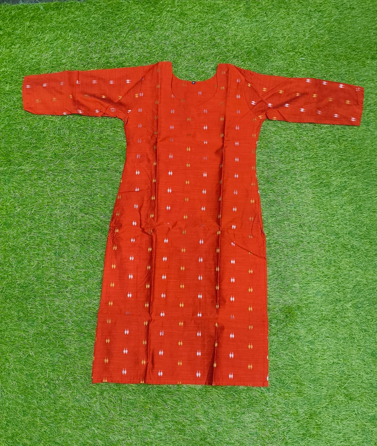 Orange Raw Silk Kurtis
