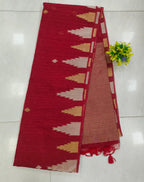 Linen Jute Saree With Temple Border