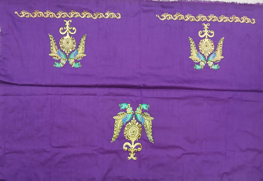 Thanjavur Paint Blouses With Peacock Design