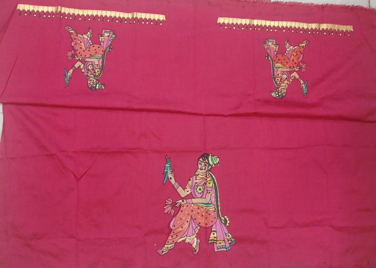 Thanjavur Paint Blouses With Dancer Design
