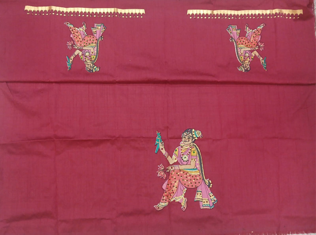 Thanjavur Paint Blouses With Dancer Design