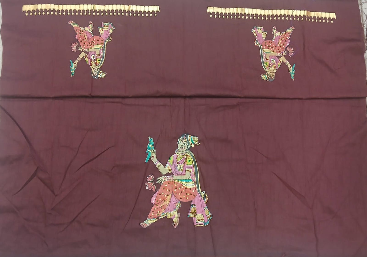 Thanjavur Paint Blouses With Dancer Design
