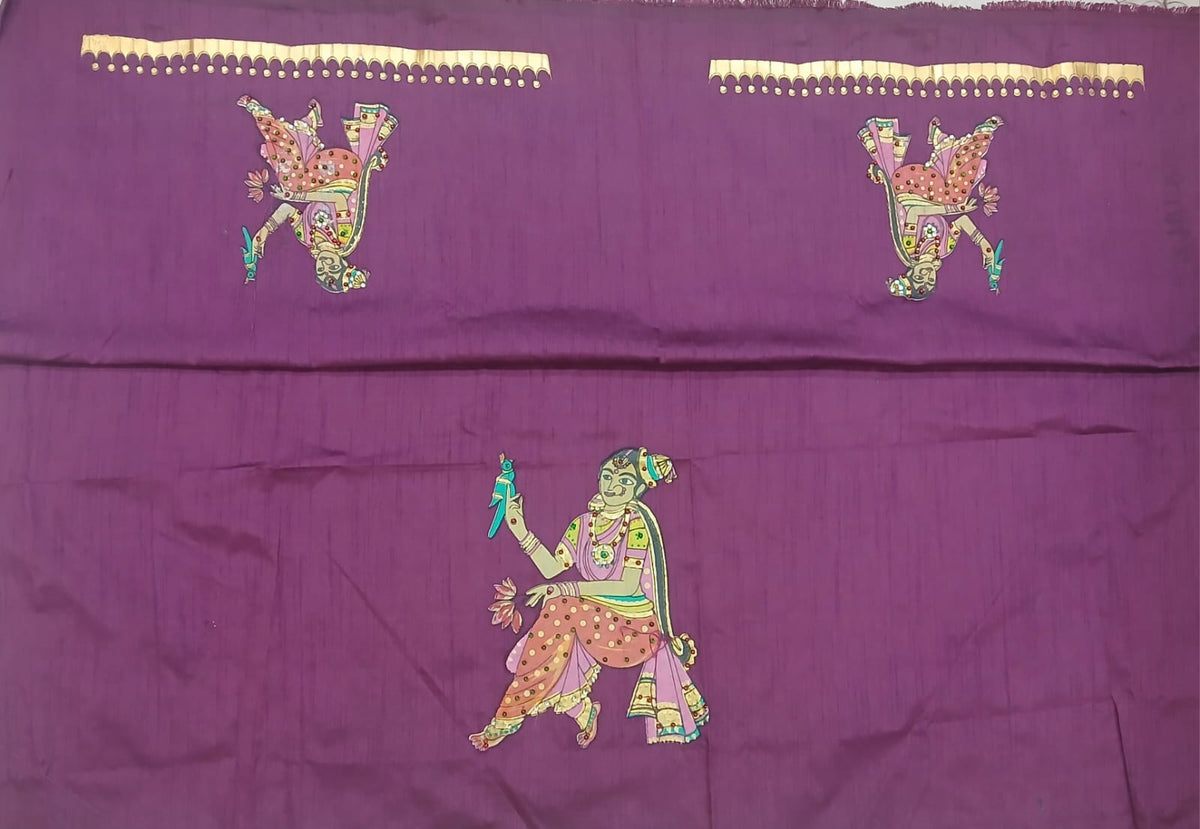 Thanjavur Paint Blouses With Dancer Design
