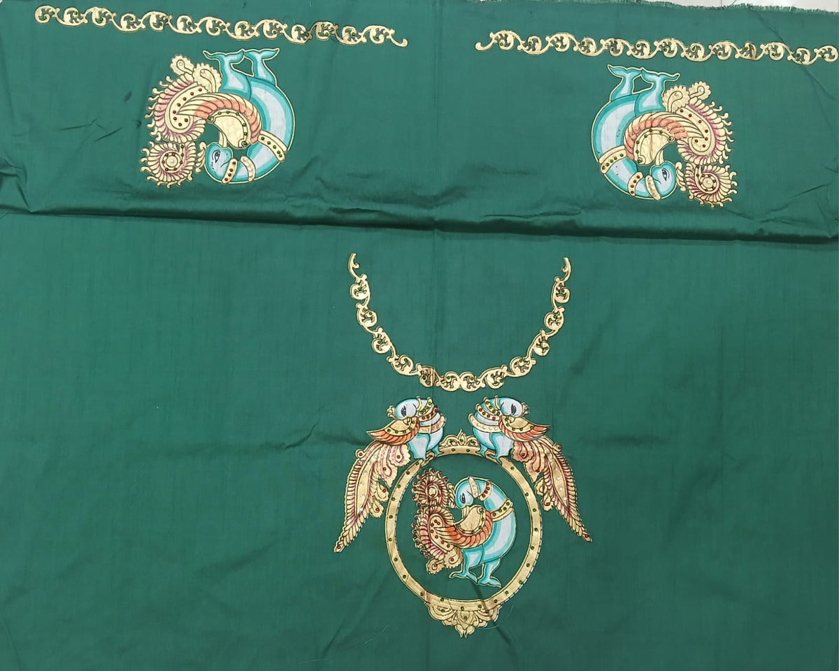 Thanjavur Paint Blouses With Big Peacock Design