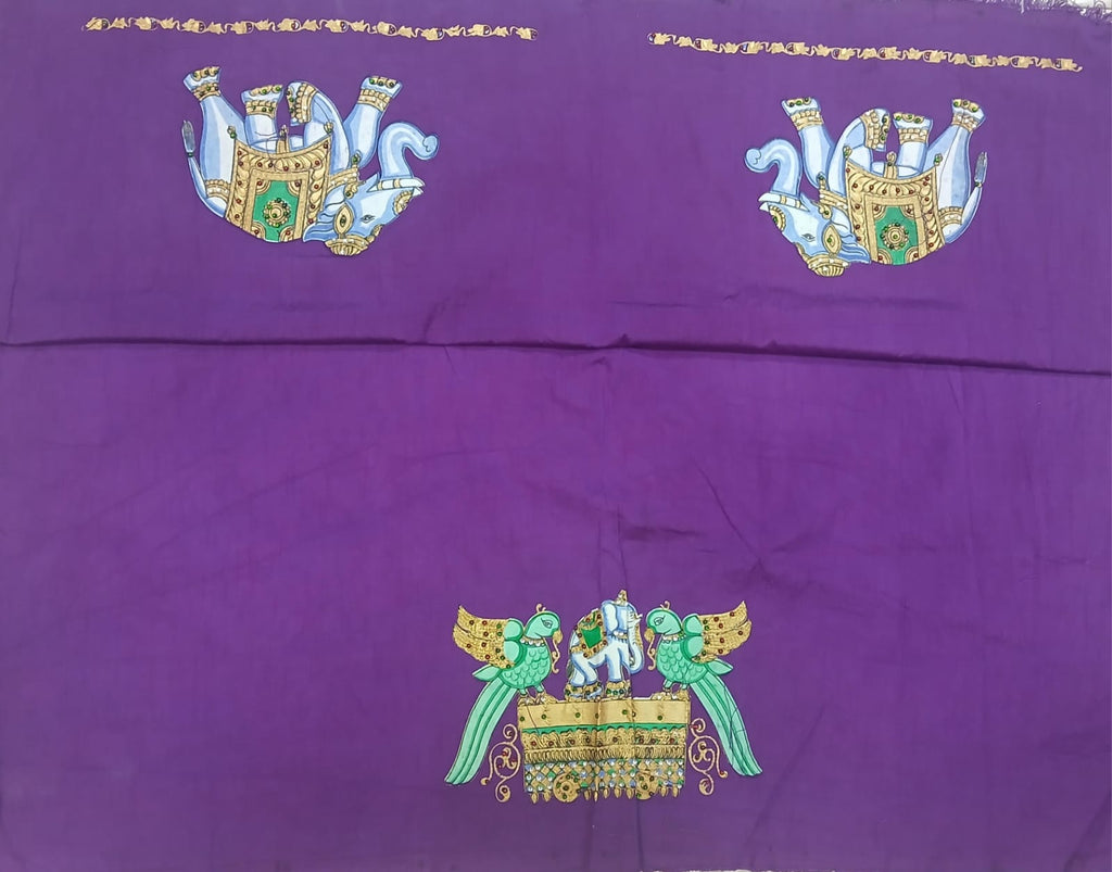 Thanjavur Paint Blouses With Elephant And Peacock Design
