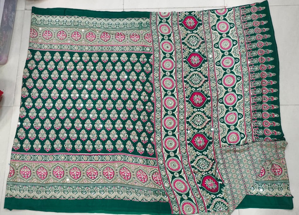 Azrak Sarees With Flower design