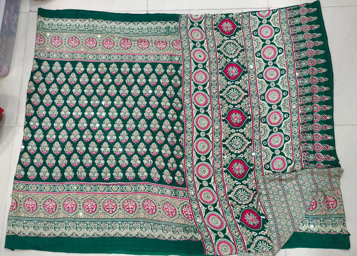 Azrak Sarees With Flower design