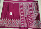 Azrak Sarees With Border Flower Design