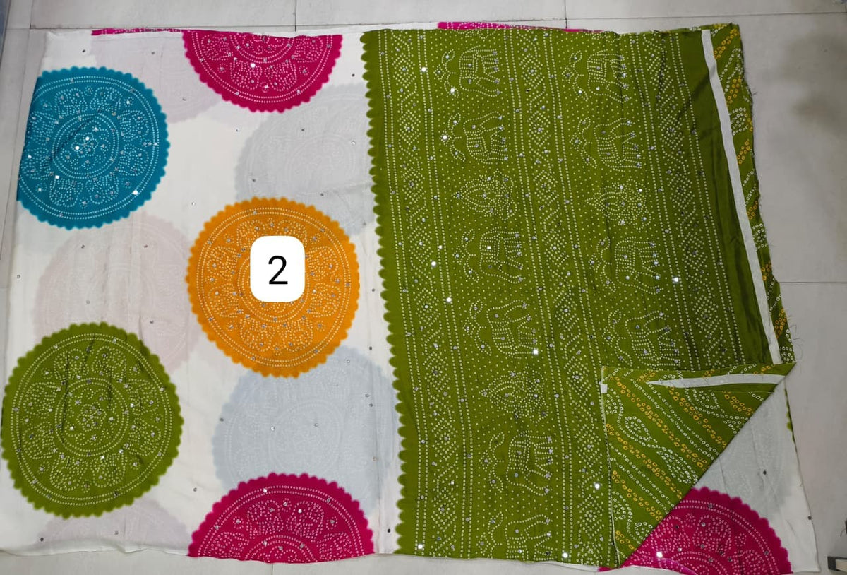Azrak Sarees With Circle Design