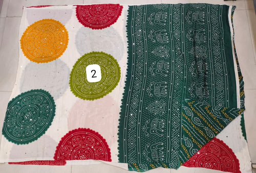 Azrak Sarees With Circle Design