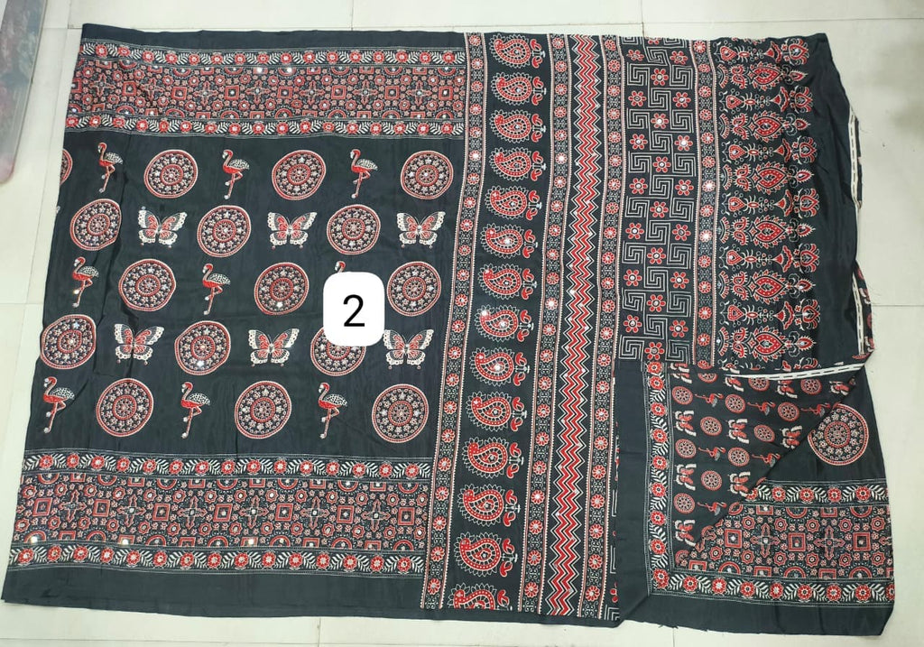 Azrak Sarees With Butterfly Design