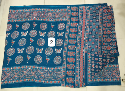 Azrak Sarees With Butterfly Design