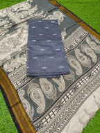 Raw Silk Dress Material Top With Kalamkari Dupatta