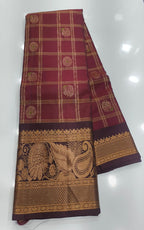 Vintage Pattu Sarees Big Checks