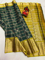 Vintage Pattu Sarees Big Checks