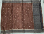 Chinon Georgette Saree With Border Checks Design