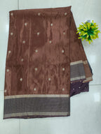 Chinon Georgette Saree With Border Checks Design