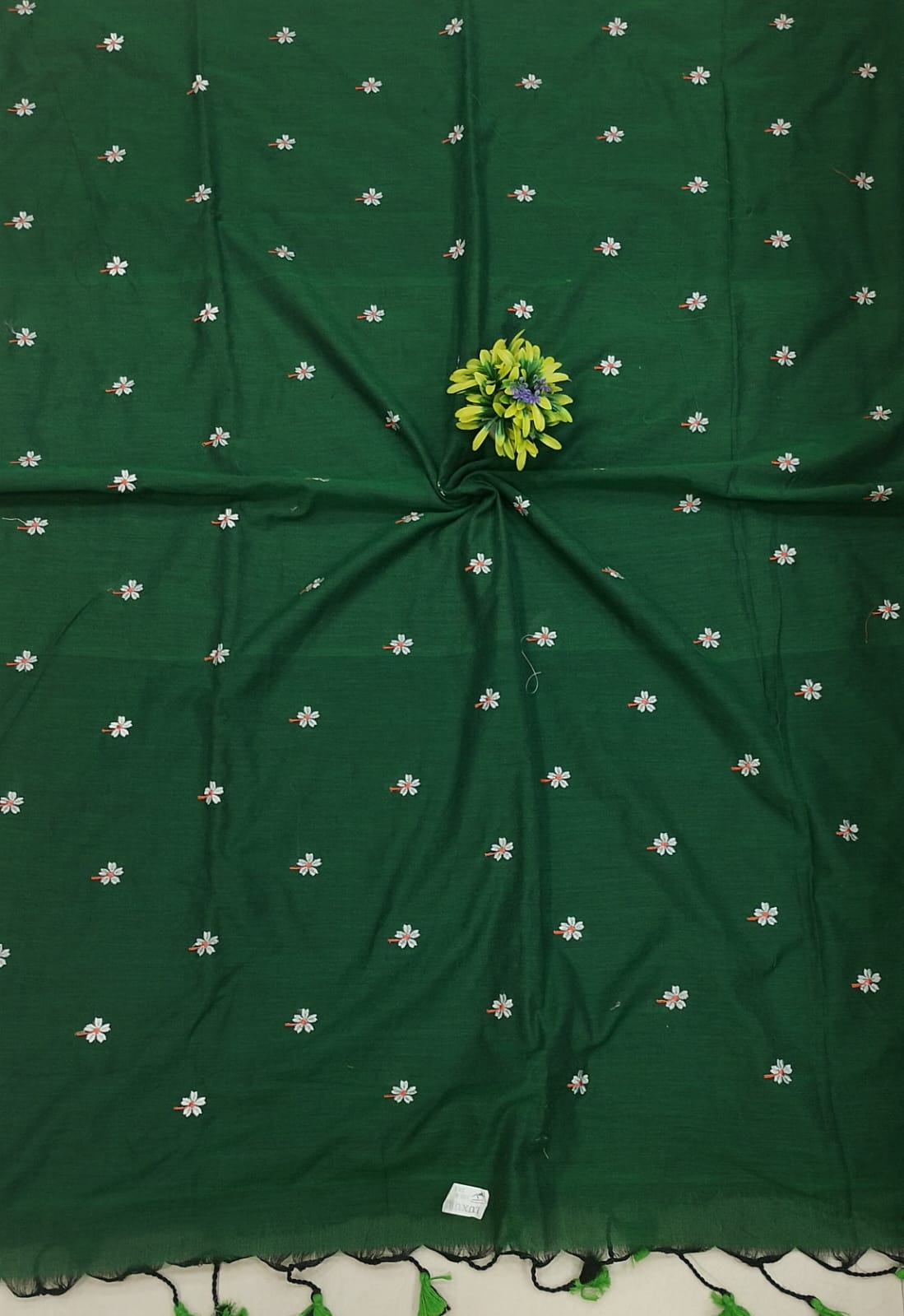 Khadi cotton sarees with floral Buta thread work