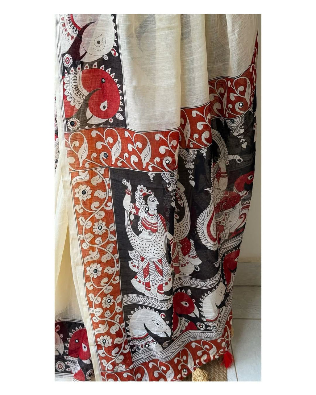 Pure Linen Kalamkari Silk With Kalamkari Border & Pallu Year Superhit Collection