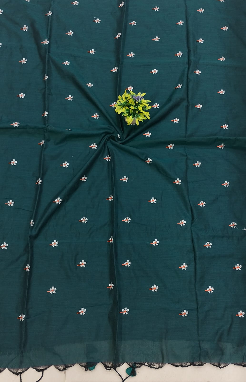 Khadi cotton sarees with floral Buta thread work