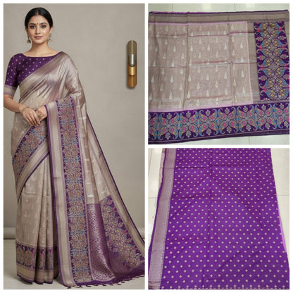 Tissue  banaras sarees with rich pallu