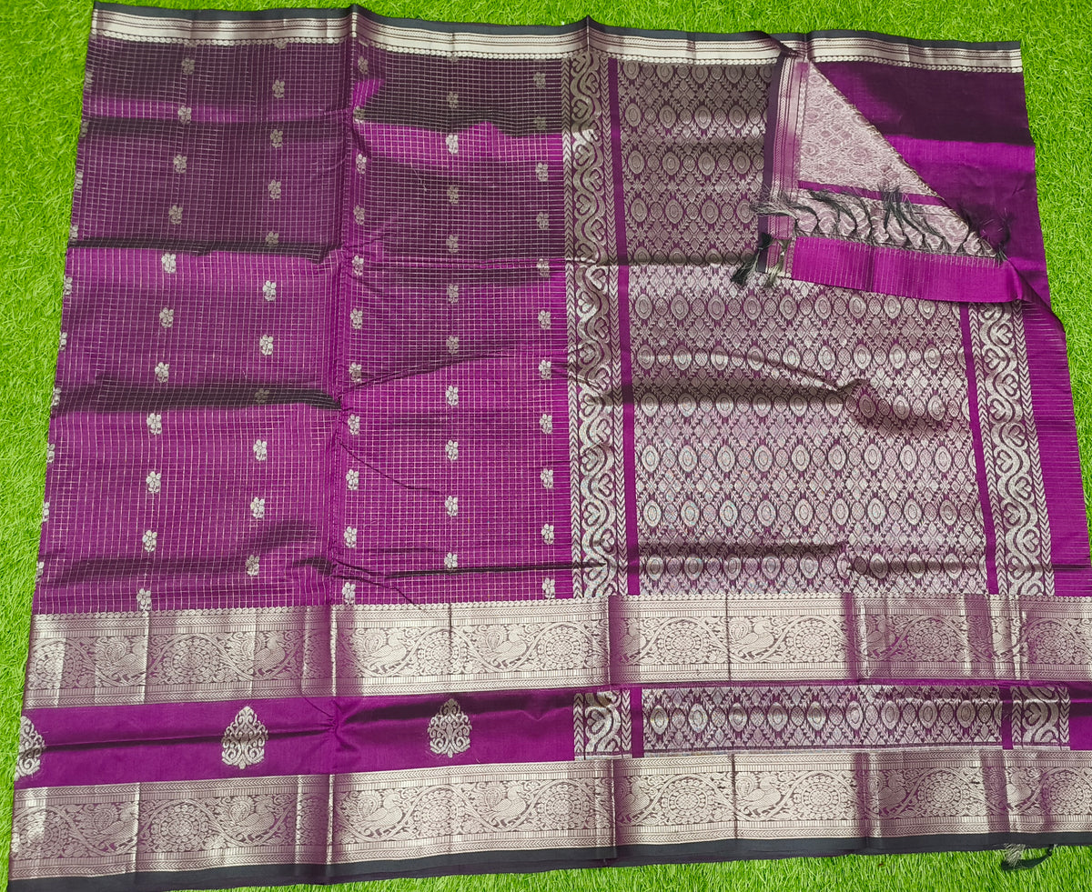 Mangalagiri Pattu Sarees With Gap Border