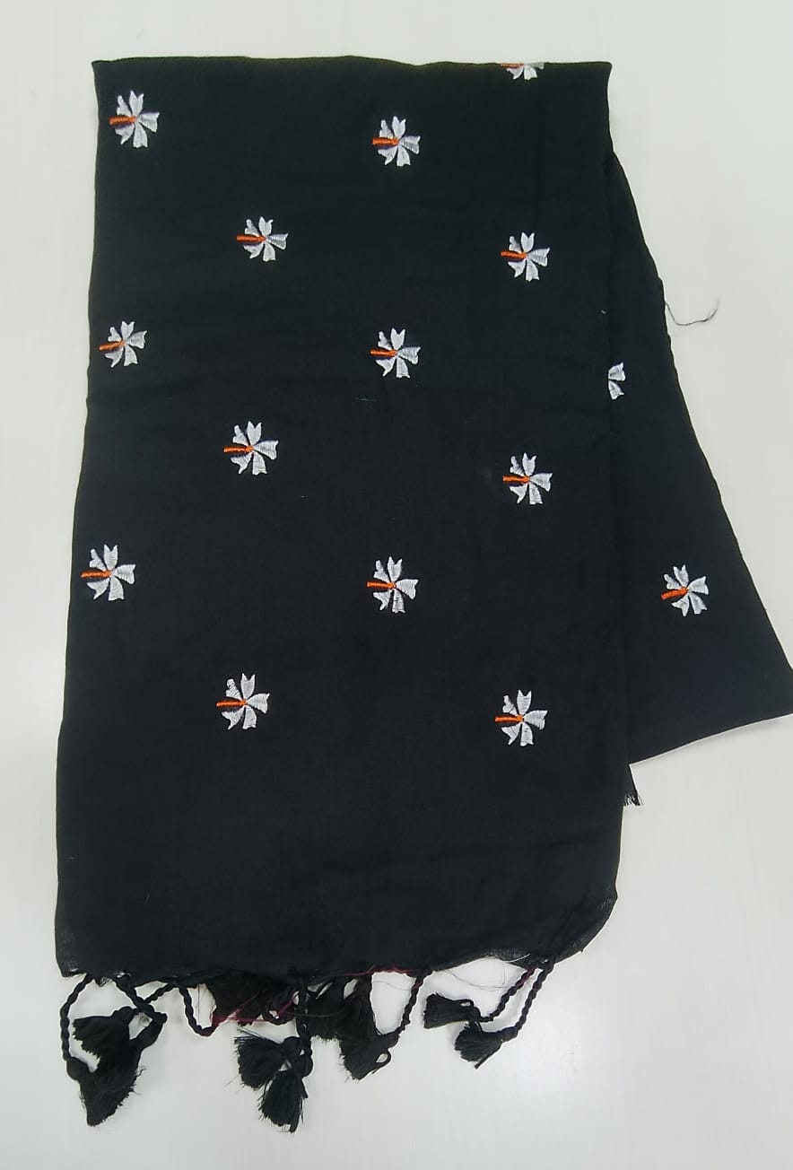 Khadi cotton sarees with floral Buta thread work